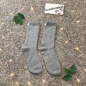 Gray CH Soft Cozy Socks Unisex Men's Women's Knit Pattern Warm Comfy White